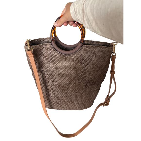 Banana Republic Woven Ring Handle Tote | Summer Straw Bag One Size - Picture 1 of 9